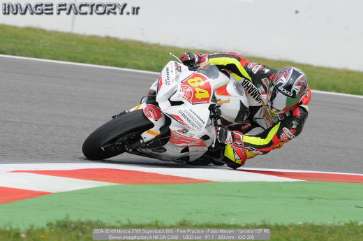 2009-05-09 Monza 3795 Superstock 600 - Free Practice - Fabio Massei - Yamaha YZF R6